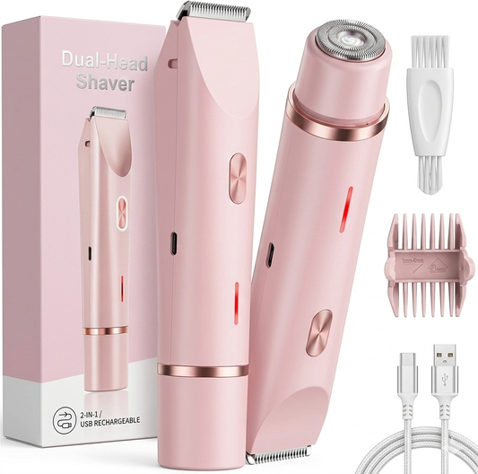 Women's 2-in-1-precision-dual-head-electric-shaver-trimmer-usb-rechargeable